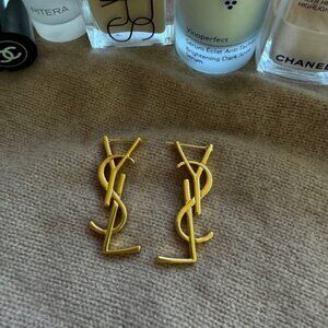 YSL Iconic Gold Logo Earrings